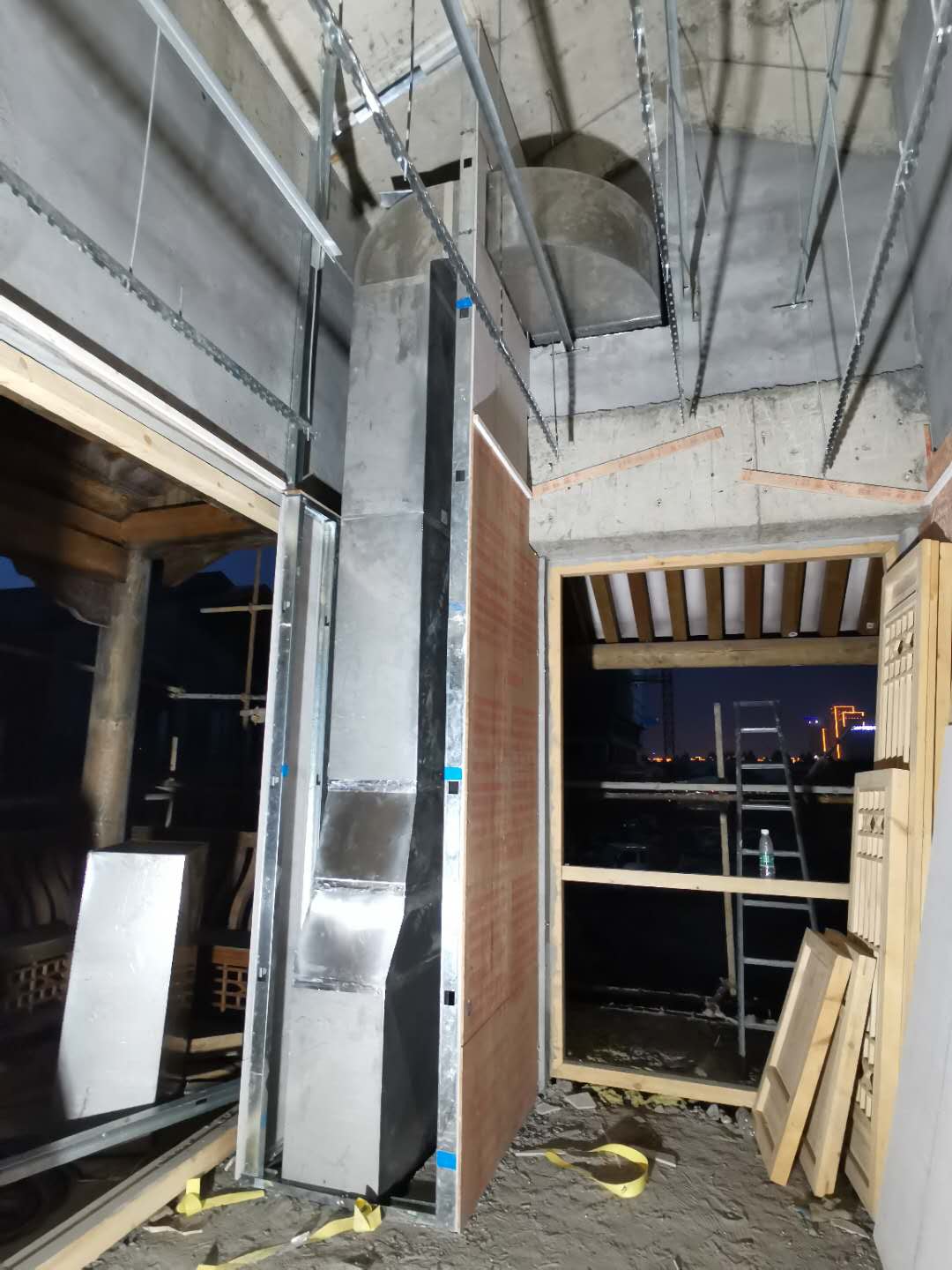 新郑市绿地集团职工餐厅油烟净化净化一体机安装实拍